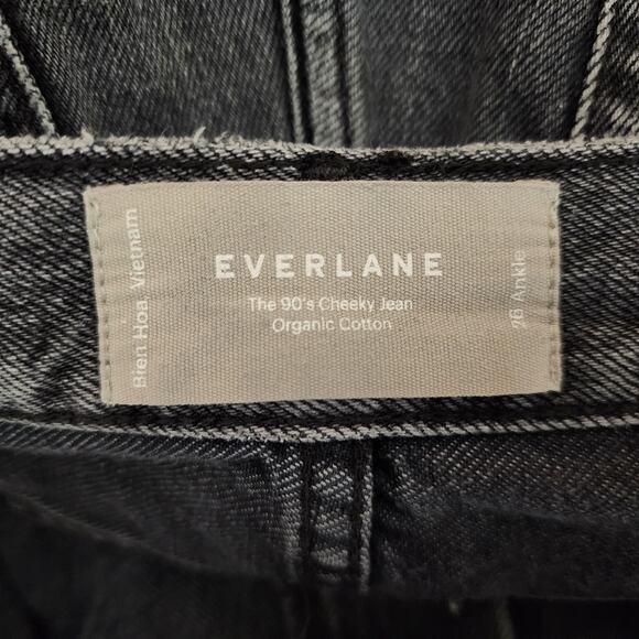 Everlane 90's Cheeky Jean 26 Ankle Black Wash Button Fly Denim - Picture 8 of 9